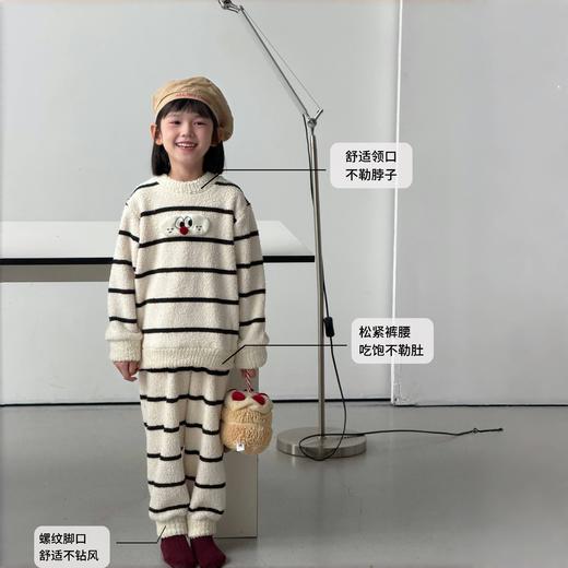 【出口单‼️亲子款‼️】49.9/套A类品质条纹半边绒保暖套装80-170码抗静电立体玩偶高克重巨厚无比可家居可外穿店 商品图7