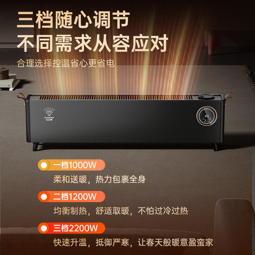 钻石牌踢脚线取暖器家用智能控温语音电暖器 商品图4