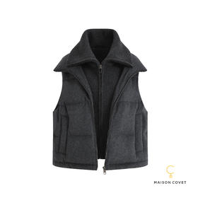 MAISON COVET 假两件式羊绒/羽绒马甲