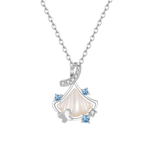 【幸运蝴蝶】S925纯银蝴蝶杏叶项链【YXS-A4716】 商品图4