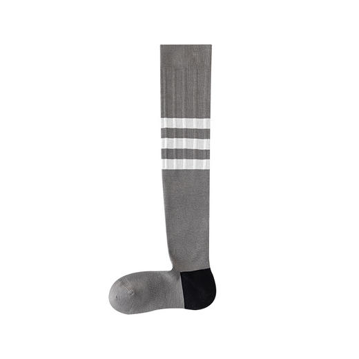 【过膝袜女士长筒棉袜】条纹撞色健身跳绳瘦腿袜 纯色休闲运动专业压力袜  商品图4