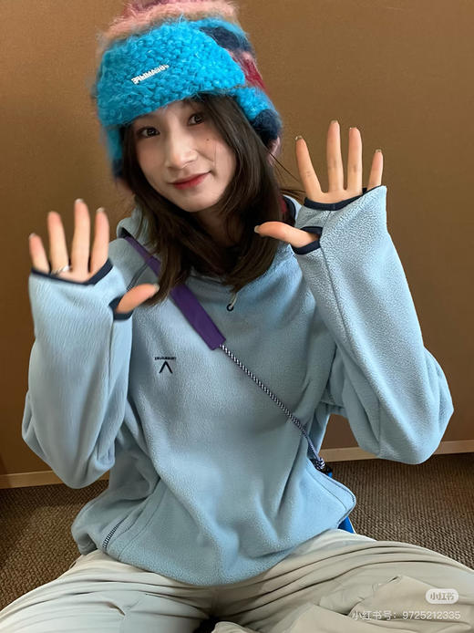 慵懒方程式！裸+同款~！城市山系风！男女高密度摇粒绒情侣连帽衫 商品图4