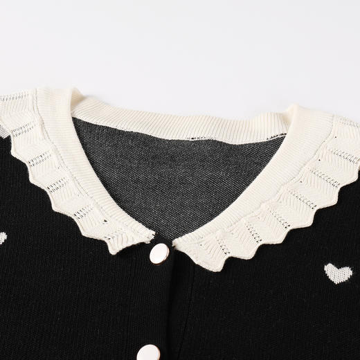 奢姿大码女装2025冬季胖妹妹时尚爱心撞色针织衫气质甜美显瘦上衣9854694220 商品图2