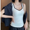 【华绒胸棉Bra打底外穿系列】女钻石领撞色胸棉bra保暖背心 免穿文胸 双面竖条磨毛 春秋冬穿三季 商品缩略图2