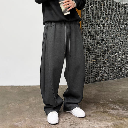 徐太浪【莱赛尔混纺 垂坠感】休闲裤男秋冬简约百搭宽松直筒裤子 商品图1