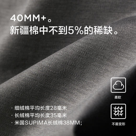 棉仓346801005-5系7A新疆超长绒棉长袖纯棉t恤男  秋季精纺内搭白色打底衫 商品图1