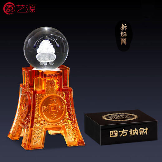 【彼达思】琉璃四方纳财 摆件  底座 商品图3