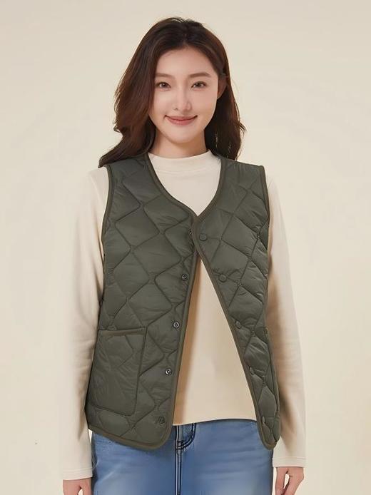“保暖利器”男女款菱格马甲外套 | 三重保暖层  一穿即暖 轻薄显瘦 V领短款马甲外套 商品图5