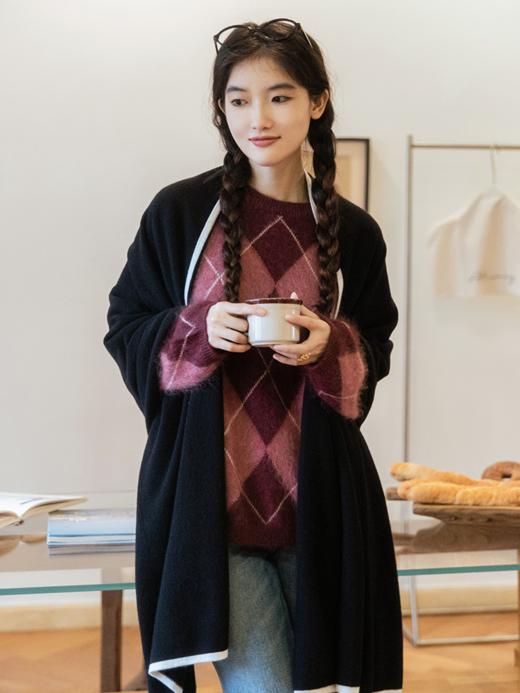 法式老钱 羊毛羊绒混纺百搭斗篷披肩FCF3SAF091 商品图4