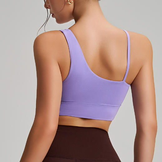 跃牌【安琪拉系列】新款斜单肩不规则美背瑜伽文胸速干运动弹力内衣跑步健身背心WX60321 商品图3