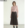 COCOBELLA设计感咖色羊毛通勤半身裙秋冬呢子高腰A字裙HS3161 商品缩略图0