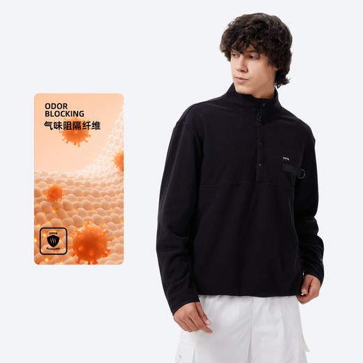 男装半开暗扣长袖上衣（暖绒）2505 商品图3