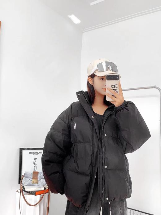 D110626精典连帽拉链可拆卸小马刺绣羽绒服男女同款 商品图9