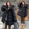 奢姿2025冬季大码女装胖妹妹可脱卸毛领连帽设计中长款百搭羽绒服7354300229 商品缩略图1