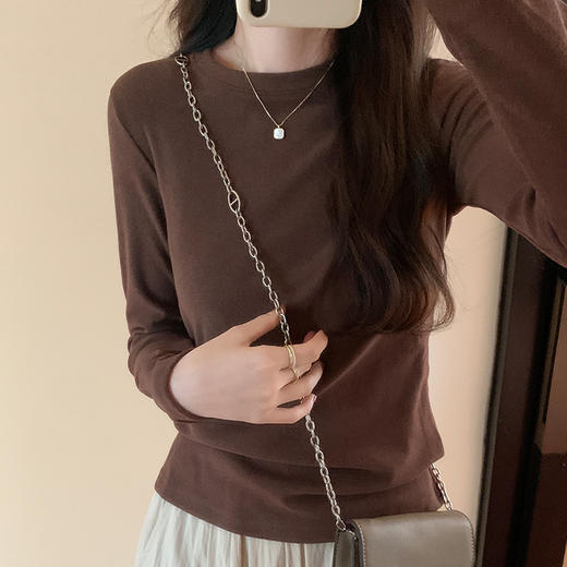 【YW】无忧购【甄选】圆领德绒保暖打底衫女秋冬西装内搭长袖正肩上衣（截单后3-5天发货） 商品图5