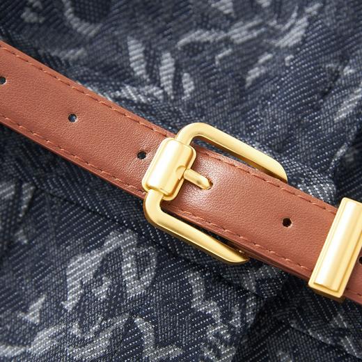 「高货wl」全新升级【铂金会员339/天猫459/差价120】(84243)洛诗琳复古衬衫印花牛仔裙2025秋冬修身显瘦直筒连衣裙 商品图3