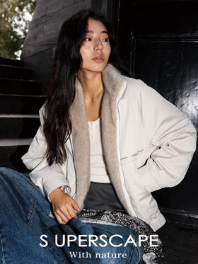 素舶 毛绒内里立领飞行夹克保暖派克服棒球服短款外套