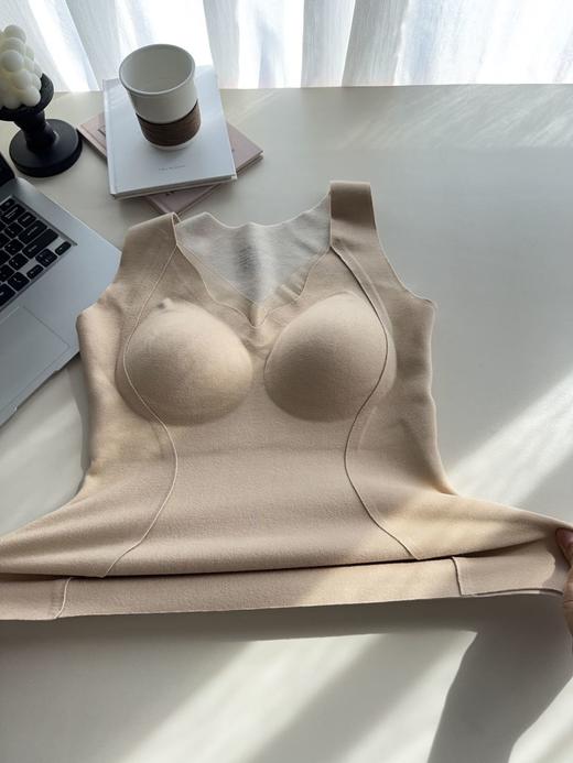 H歌尔家四色抑菌蚕丝网纱v领保暖背心 商品图8