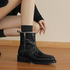 【预售5天】头层油蜡羊皮真皮羊糕毛里雪地靴女粗跟短靴加厚保暖马丁靴LD&7532 商品缩略图3