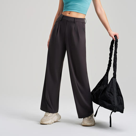 跃牌【安琪拉系列】经典百搭显瘦垂坠阔腿裤高腰长裤垂感宽松运动直筒裤通勤休闲西裤K8-015 商品图2