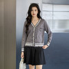 奢姿大码女装2025秋季时尚条纹装饰针织开衫胖妹妹气质简约上衣9853353686 商品缩略图4