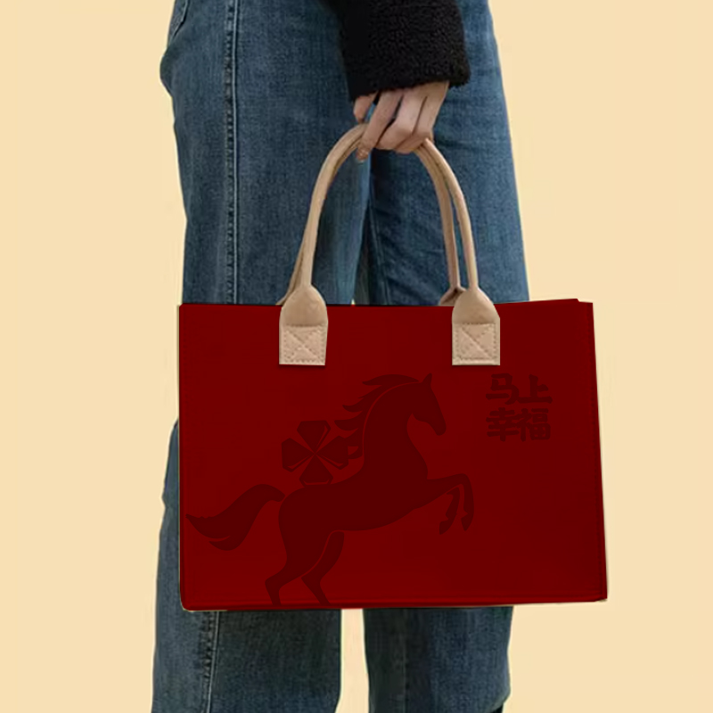 【众筹成功】泰康30周年纪念毛毡手提包