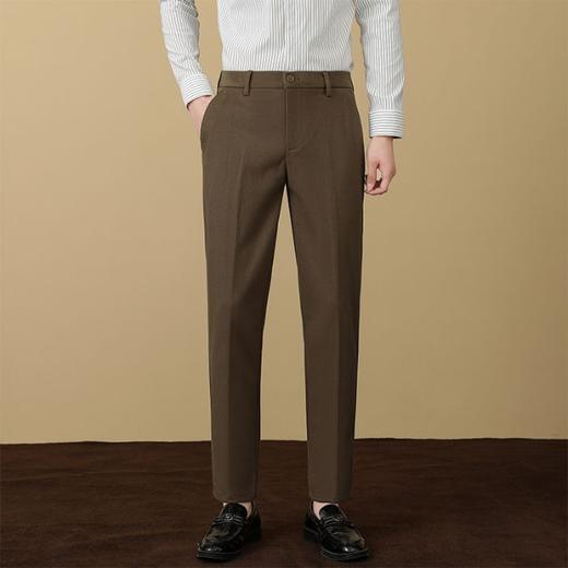 毛呢西裤！男加绒加厚休闲商务直筒裤！2025男士职业裤子冬季长裤毛料西装裤！ 商品图12