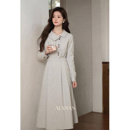 鹿向南【时光恋人】设计感复古长袖连衣裙女秋季高级感法式气质裙QJD00622 商品图0