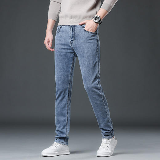 高端秋冬牛仔裤！2025男士新直筒加绒男裤弹力休闲裤2025商务长裤！ 商品图8