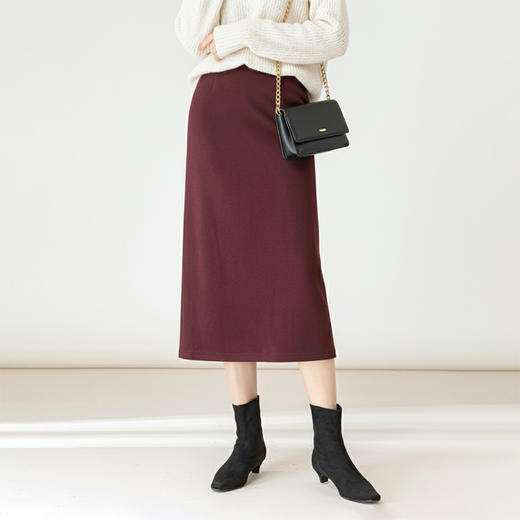 Grace&Glam 毛呢醋酸纸片人直筒半身裙 商品图7