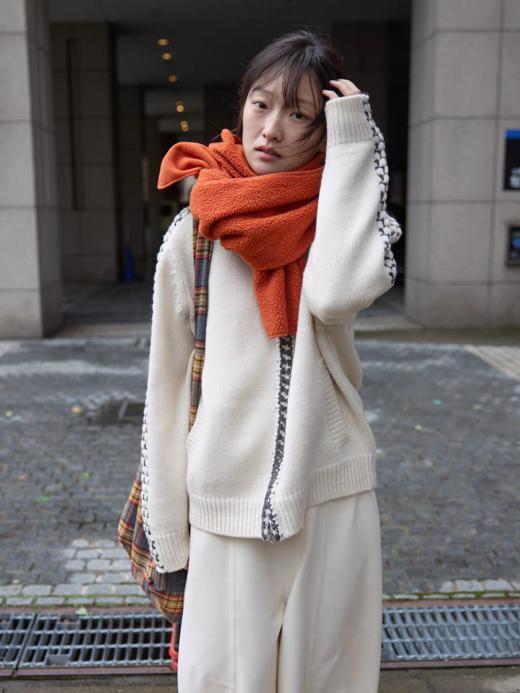 步履不停/5D13304C/翻领粗针拉链开衫外套 商品图2