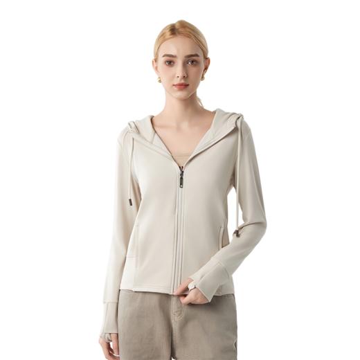 【砂洗空气层系列】女砂洗全拉链帽衫 商品图4