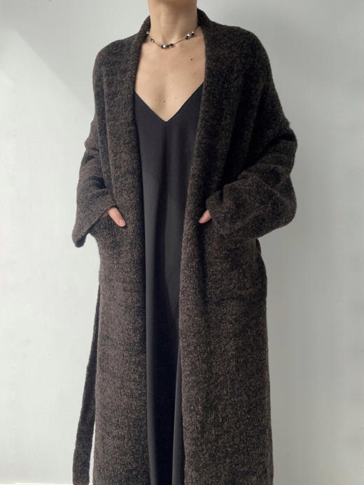 DONSEE10｜DS10AW2503-D 深棕灰 肌理针织长外套 商品图5