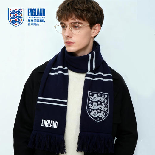 【官方正版】英格兰国家队 | 秋冬蓝色针织围巾保暖周边英伦 商品图1