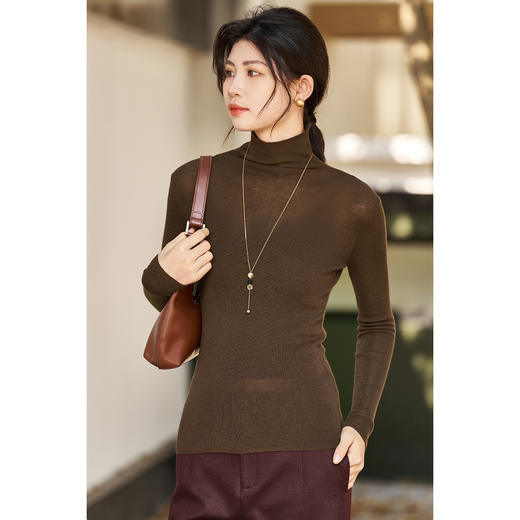 【断码出清】软弹15色羊毛针织打底衫 贴肤不扎 人手2件的百搭打底衫 纯色紧身羊毛打底衫高弹针织衫女2900 商品图5