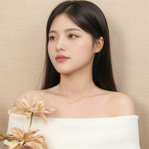 【新人专享698元】如意吊坠 黄金足金小如意福字挂坠DIY百搭祝福金提溜MEMORA诗普琳HP917501（线上专供） 商品图6