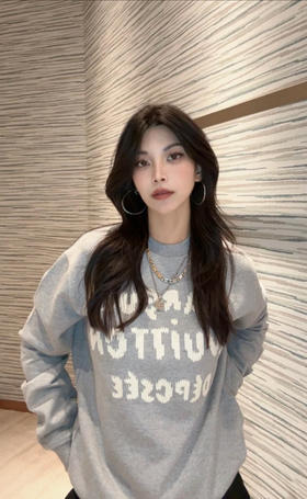 驴家 25年新款 字母LOGO撞色 圆领卫衣(KX*MM)