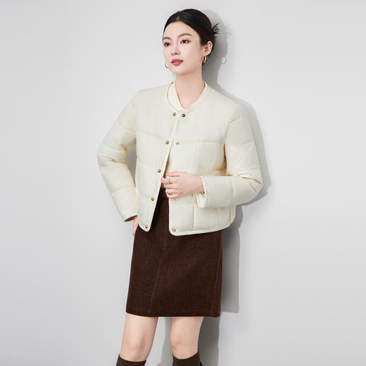 「高货wl」全新升级【铂金会员487/天猫659/差价172】(94614)洛诗琳2025冬季轻奢小香风90白鸭绒轻薄保暖短款羽绒服女 商品图1