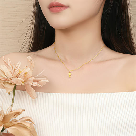 【新人专享698元】如意吊坠 黄金足金小如意福字挂坠DIY百搭祝福金提溜MEMORA诗普琳HP917501（线上专供） 商品图3