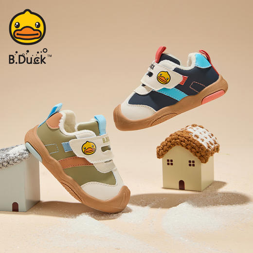 B.Duck小黄鸭童鞋冬季加绒保暖儿童运动鞋17-24码 B5586730 商品图0