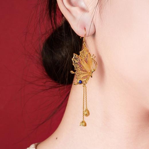 福蝶绵绵花丝耳饰 商品图2