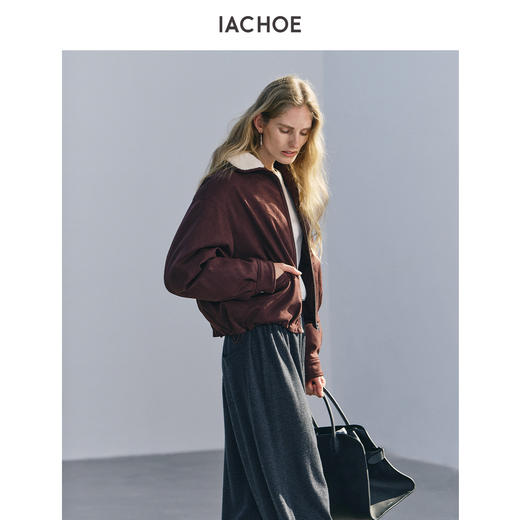 棉仓3671515004-  95%白鹅绒环保麂皮绒仿羊绒皮面包羽绒服 商品图2