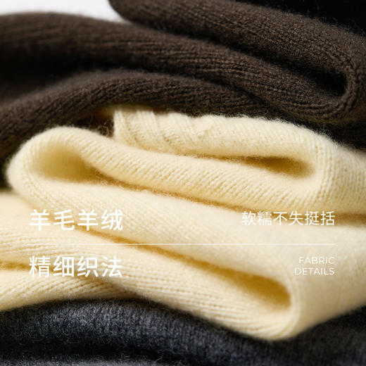 棉仓366605067-高领羊毛含羊绒套头毛衣女25秋冬微宽松针织上衣宽罗纹设计 商品图1