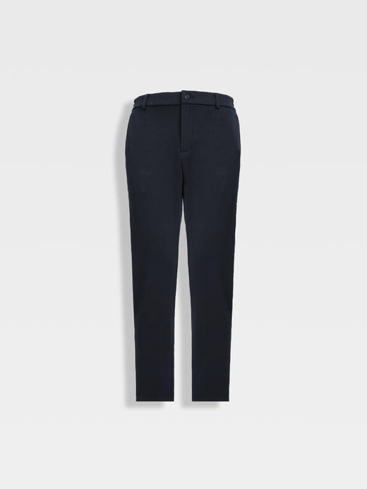 callisto深蓝羊毛莫代尔混纺羊羔绒内里休闲裤 商品图0