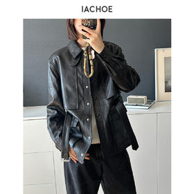 棉仓3661527001-帅气风衣款羊皮皮衣