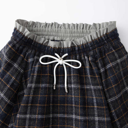 HERLIAN 2025年冬季新品女腰头拼接抽绳格纹半裙 商品图2