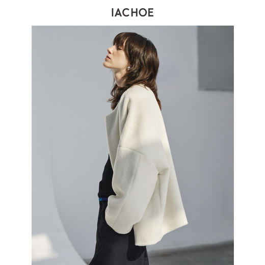 棉仓3671566003-白色羊驼羊毛毛呢外套 商品图2