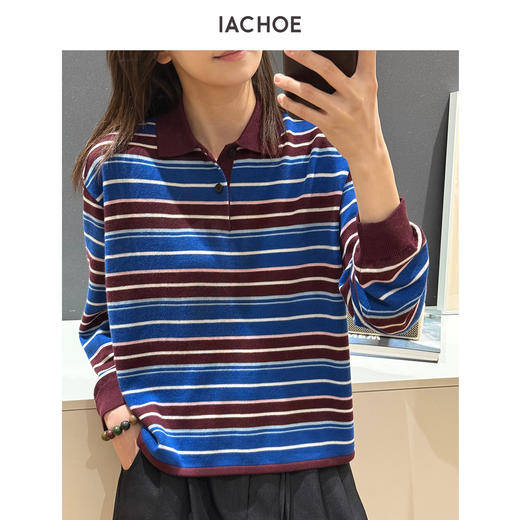 棉仓3621505018-彩条羊毛毛衣 商品图3