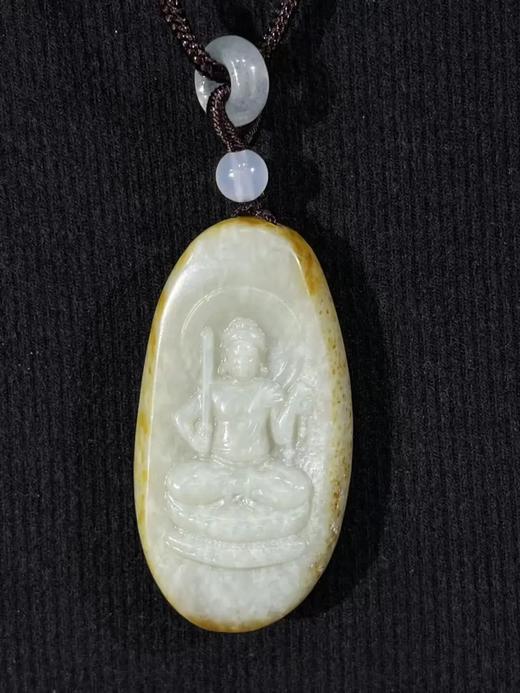 金沁白玉原石雕不动明王吊坠，顺丰包邮 商品图5
