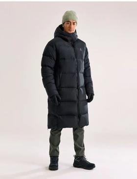 凯乐石冬季保暖加厚长款情侣款连帽防水户外过膝羽绒服